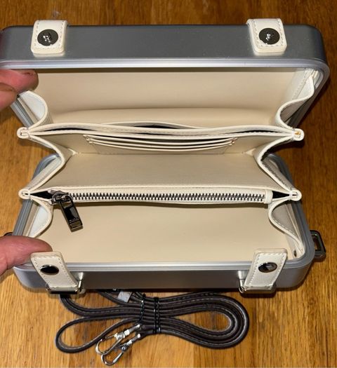 Genuine Christian Dior Rimowa X Pochette Personal shoulder bag in grey aluminium and grey leather Collector Square