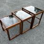 Vintage Danish Nesting Tables in Teak with Smoked Glass Tops c1960 Image 8
