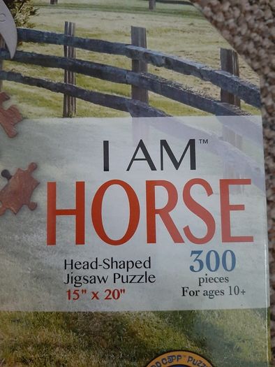 Brand new jigsaw in the shape of a horse's head