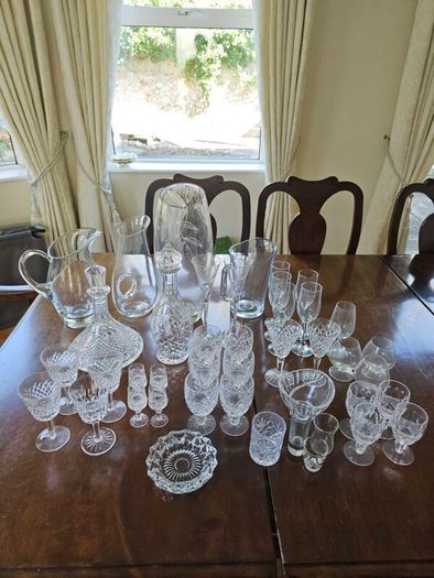 Large Job Lot - Various Crystal and Glass - Glasses, Decanters, Vases