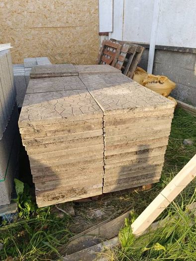 Reclaimed Paving Patio Tiles Concrete Slabs Buff Stone Effect