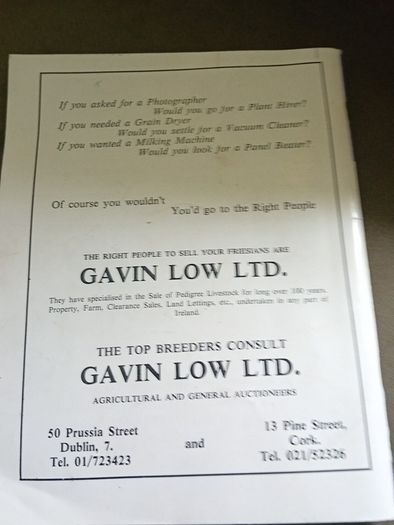 Irish Friesian Breeders 1976 Book