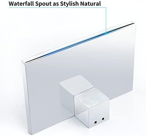 Wall Mounted Bath Taps Waterfall Chrome 20cm Spout Brass Bath Filler Tap Wall Basin Tap