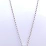 Sterling Silver 925 Chain Necklace With Resin Silver Mounted Flower Pendant Hallmark Length 16,5" - 5,94g Image 9