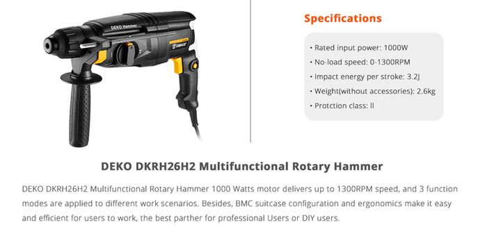 Multifunctional Rotary Hammer with BMC&6pcs Accessories Electric Demolition Hammer Impact Drill