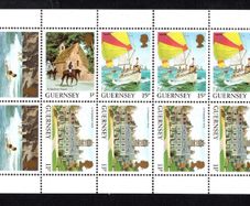 1987 Guernsey GB1 Stamp Booklet Pane (ex cover showing Lukis Observatory, St Peter Port) Mint Never Hinged (MNH)