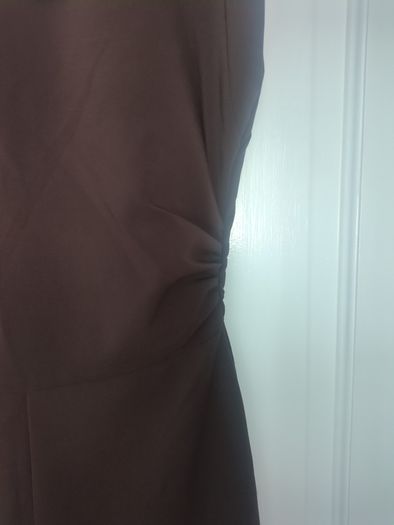 Boohoo jumpsuit Dark chocolate brown jumpsuit with gathered waist. Slight stretch in material.  Says sz 12 but small fitting.