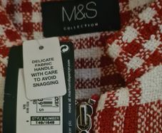 M&s Red Mix Coat Size Uk 8 Nwt