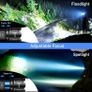Torch Rechargeable, 500000 Lumens Torches LED Super Bright Flashlight, Adjustable Focus, 5 Modes, 5000 mAh Long Lasting, IP67 Waterproof, Smart Digital Display for Camping, Power Cuts,Emergency Image 3