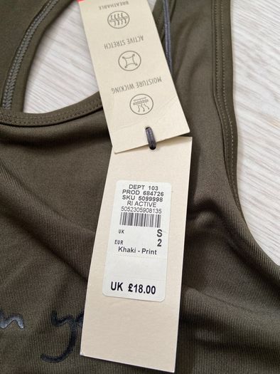 BNWT River Island ladies sports top Size Small