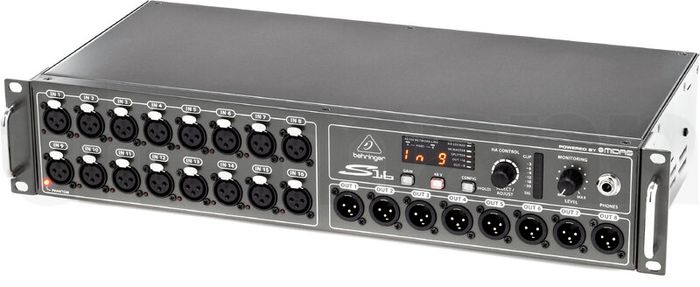 Full live sound setup: Behringer X32 Compact, S16 stage box, LD Curv 500 PS PA