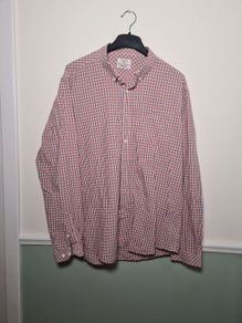 mens BARBOUR check shirt orange white Size XXL