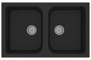 Kitchen Sink Black 76 x 48 x 30 cm Quartz and Resin