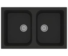 Kitchen Sink Black 76 x 48 x 30 cm Quartz and Resin