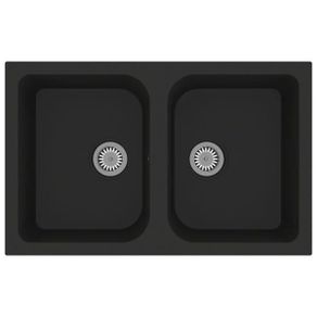 Kitchen Sink Black 76 x 48 x 30 cm Quartz and Resin