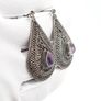 925 Sterling Silver Vintage Ametrine Earrings Image 6