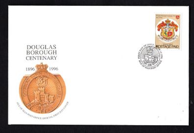 1996 Isle of Man Centenary of Douglas Borough Commemorative Stamp First Day Cover (FDC)