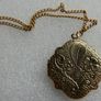Vintage locket Square floral embossed locket necklace Edwardian Antique style engraving Photo locket for pictures Image 7