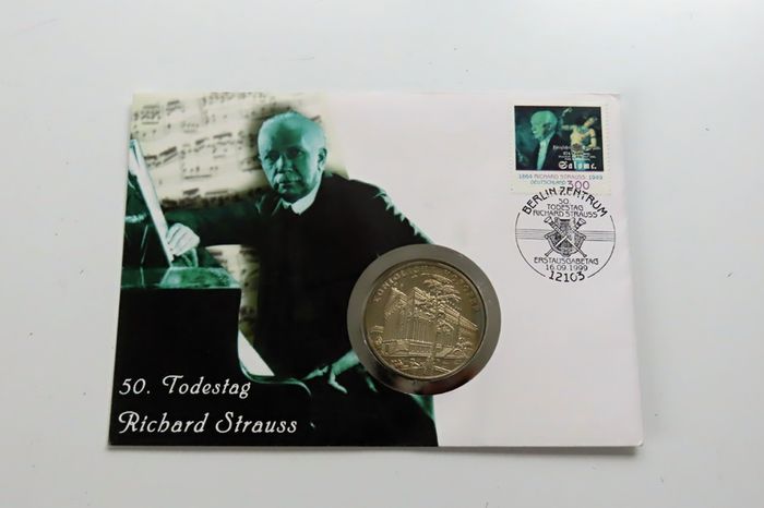 Richard Strauss - Composer 1999 stamp medal cover
