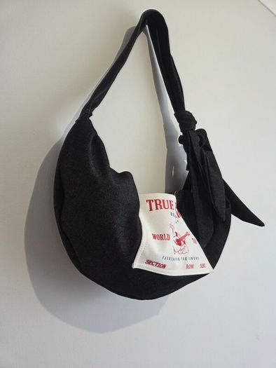 True Religion Black Denim Hobo Bag Y2K NWT