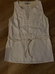 Next Tailored 100% Linen White Top Size 10