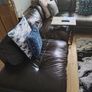 Real leather corner couch Image 2