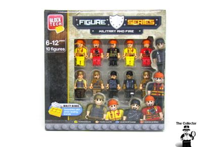 Pack of 10 Block Tech Military & Fire Figure Series. 10 Figures. Fits Other Major Brands