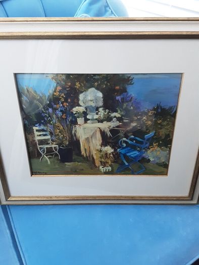 Large framed blue door picture collection only