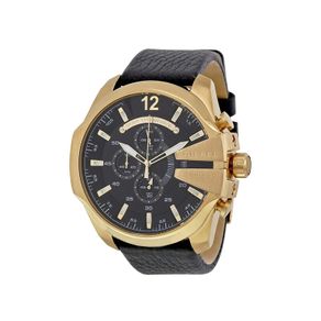 Diesel Mega Chief Mens Chronograph Watch Dz4344 Black - Warranty - Free Delivery / Collect