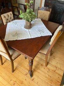 Antique Wooden Dining Table on Castors