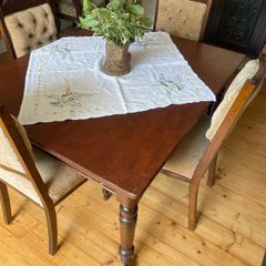 Antique Wooden Dining Table on Castors