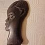 African carved black wood profile silhouette wall hanging Image 3