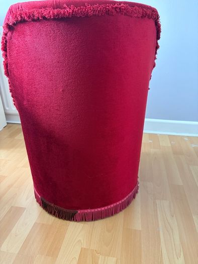 Vintage Red Velvet Button Back Boudoir Chair