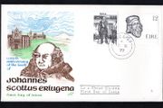 1977 Ireland Anniversaries: Golden Jubilee of the Folklore of Ireland Society (The Shanachie by Jack B Yeats and 1100th Anniversary of Death of Johannes Eriugena (Irish Philosopher) Commemorative Stamps Hibernian First Day cover (FDC) with Corcaigh (Cork)