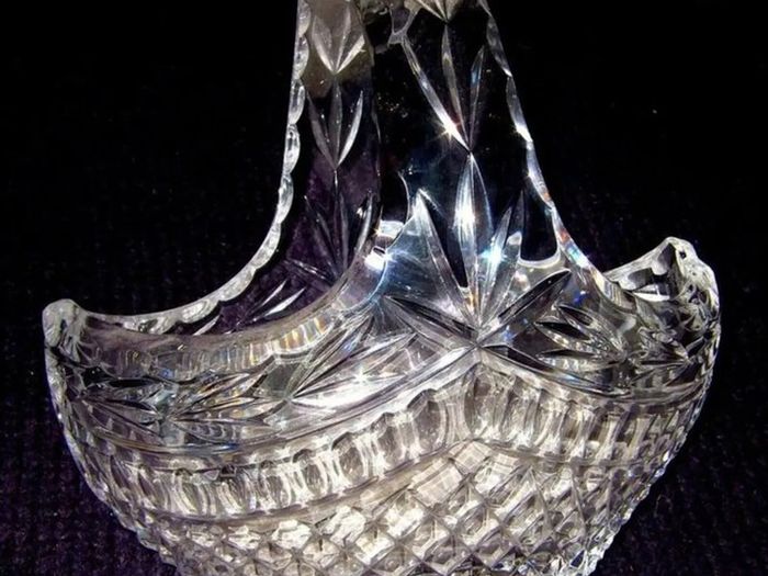 Vintage Harrods Heavy Cut Lead Crystal Basket
