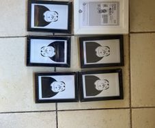 Six small picture frames