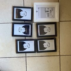 Six small picture frames