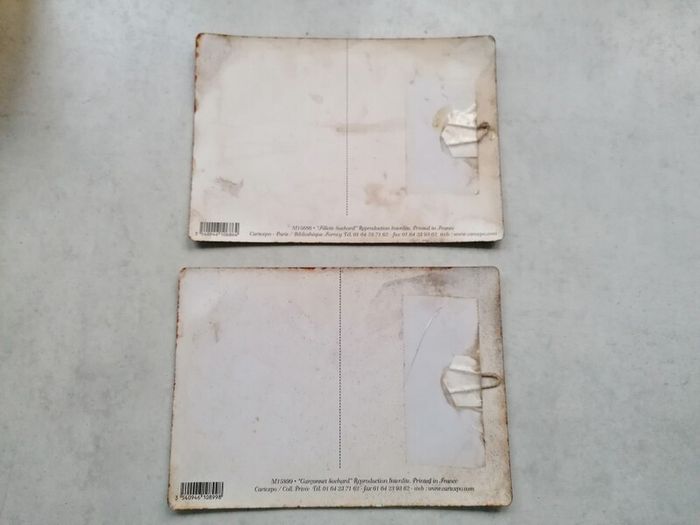 2 Metal Chocolate Suchard Postcards