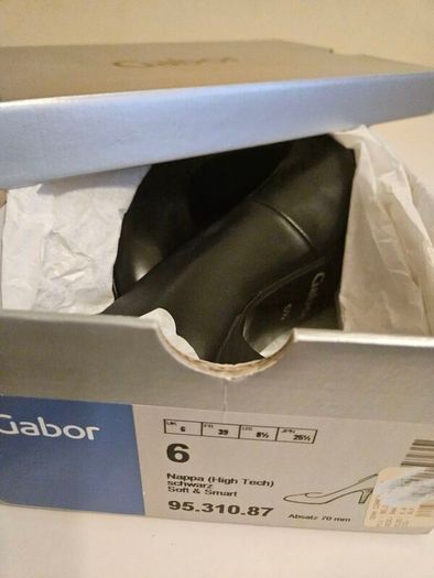 Gabor Nappa high tech leather soft & smart high heel court shoes black 95.310.87 RRP 65 euro 5.5 UK  & 6 UK NEW & BOXED SALE