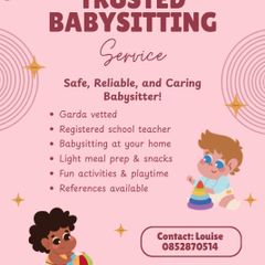 Available to Child minding / baby sit evenings