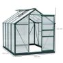 Clear Polycarbonate Greenhouse Large Walk-In Green House Garden Plants Grow Galvanized Base Aluminium Frame w/ Slide Door (6 x 8ft) Image 2