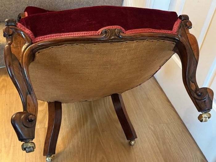 Antique Victorian Rosewood Slipper Chair