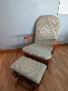 Babylo Glider Chair and Footstool - Needs Reupholstering