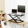 Sit Standing Desk Height-Adjustable Desk Attachment, Ergonomic Desk Converter for Computer, Laptop and Office Supplies, Compatible with Monitor Holder, Black Image 2