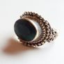 Sterling silver green sapphire / corundum ring, size M Image 2