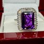 Amethyst Moissanite Halo Ring Image 4