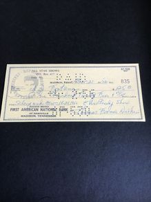 Elvis Memorabilia - Salary Cheque for appearance on the Elvis Presley Show
