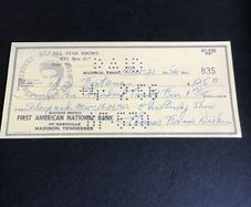 Elvis Memorabilia - Salary Cheque for appearance on the Elvis Presley Show