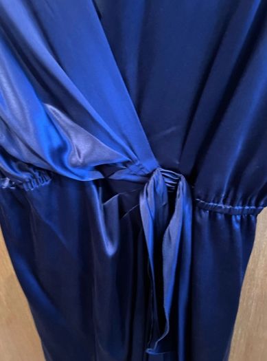 Blue silk dress philosophy di Alberta Ferretti 100% silk royal blue wrap style