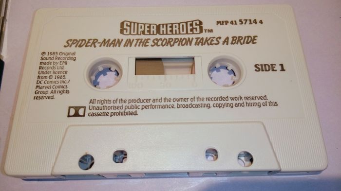 Rare 1985 Spider-Man The Scorpion Takes A Bride Spoken Word Story/Audiobook Cassette Tape